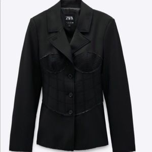 Zara Corset Black Blazer